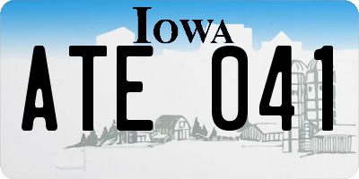 IA license plate ATE041