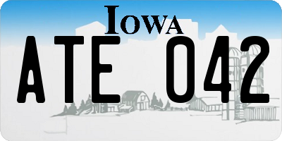 IA license plate ATE042