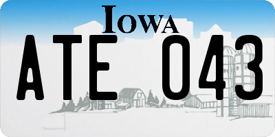 IA license plate ATE043