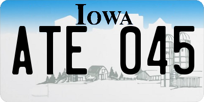IA license plate ATE045