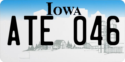 IA license plate ATE046