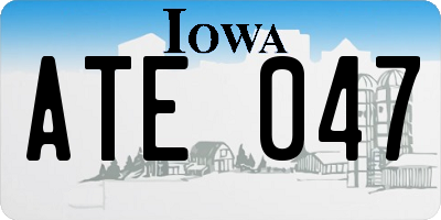 IA license plate ATE047