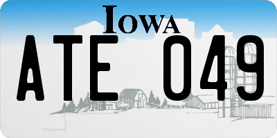 IA license plate ATE049