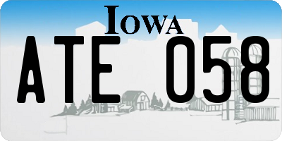 IA license plate ATE058
