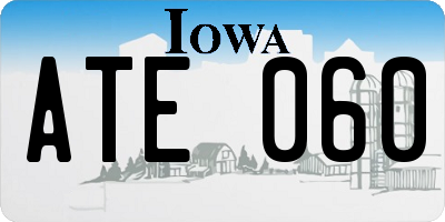 IA license plate ATE060