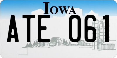 IA license plate ATE061