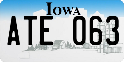 IA license plate ATE063