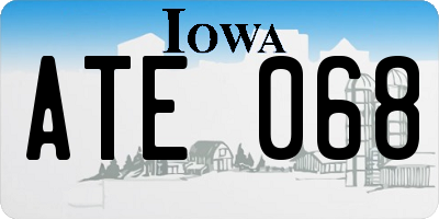 IA license plate ATE068
