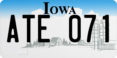 IA license plate ATE071