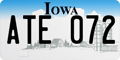 IA license plate ATE072