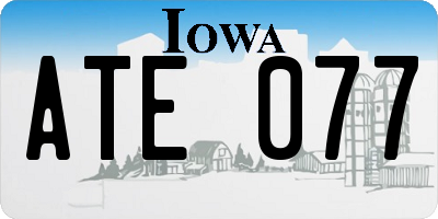 IA license plate ATE077