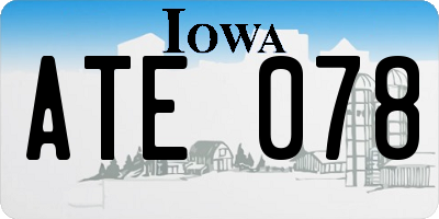 IA license plate ATE078