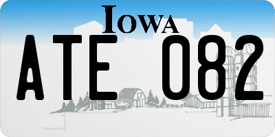 IA license plate ATE082