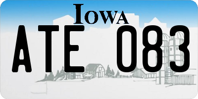 IA license plate ATE083