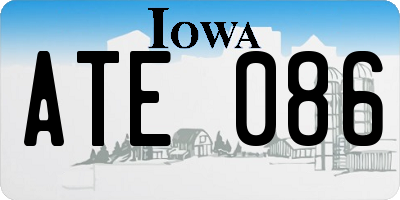 IA license plate ATE086