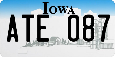 IA license plate ATE087
