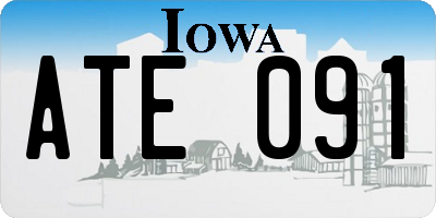 IA license plate ATE091