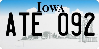 IA license plate ATE092