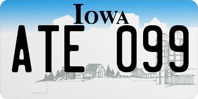 IA license plate ATE099