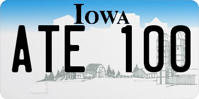IA license plate ATE100