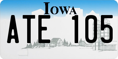 IA license plate ATE105