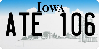 IA license plate ATE106