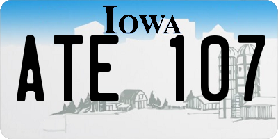 IA license plate ATE107