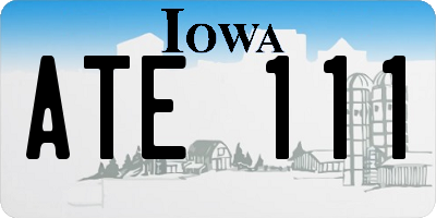 IA license plate ATE111