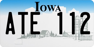 IA license plate ATE112