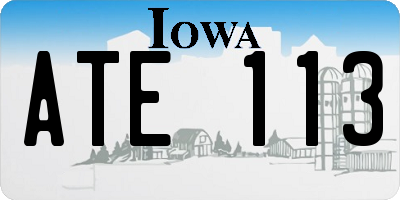 IA license plate ATE113