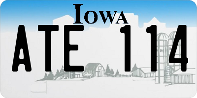 IA license plate ATE114
