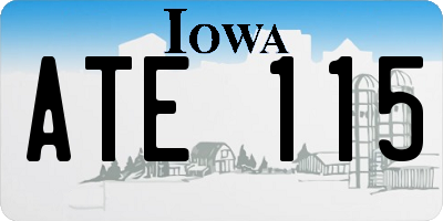 IA license plate ATE115