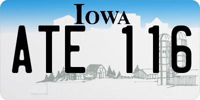 IA license plate ATE116