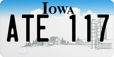 IA license plate ATE117