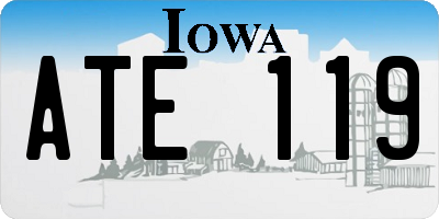 IA license plate ATE119