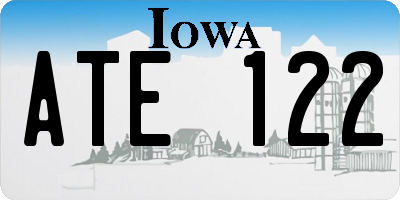 IA license plate ATE122