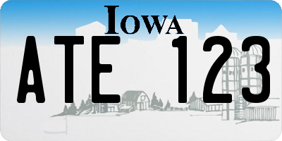 IA license plate ATE123