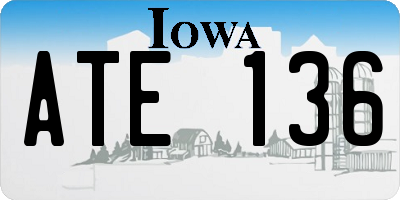 IA license plate ATE136