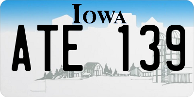 IA license plate ATE139