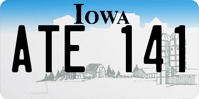 IA license plate ATE141