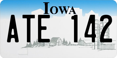 IA license plate ATE142