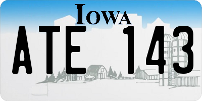 IA license plate ATE143