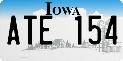 IA license plate ATE154