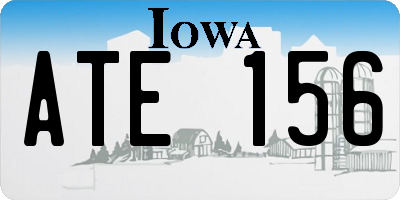 IA license plate ATE156