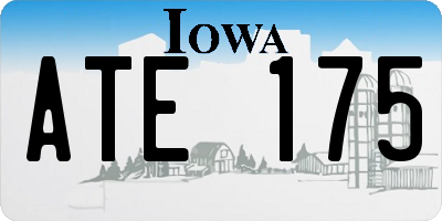 IA license plate ATE175