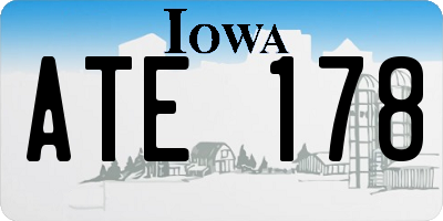 IA license plate ATE178
