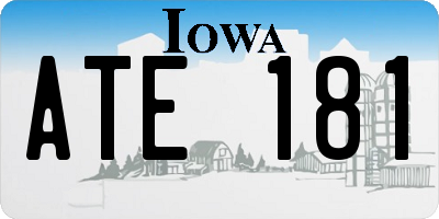 IA license plate ATE181