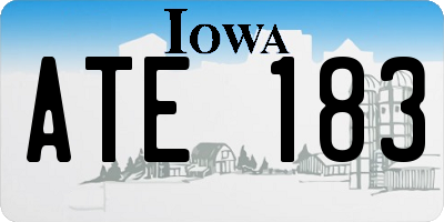IA license plate ATE183