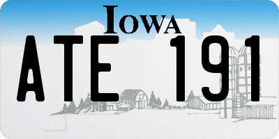 IA license plate ATE191