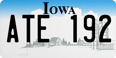 IA license plate ATE192